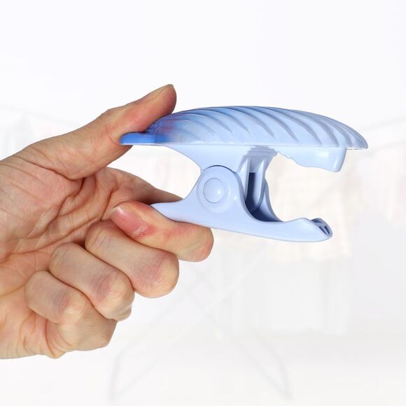 4 Pcs Shell ABS Metal Clothespins for Clothes Craft Pictures Blue - Picture 4 of 6